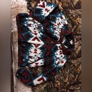 womens aztec ariat sherpa hoodie